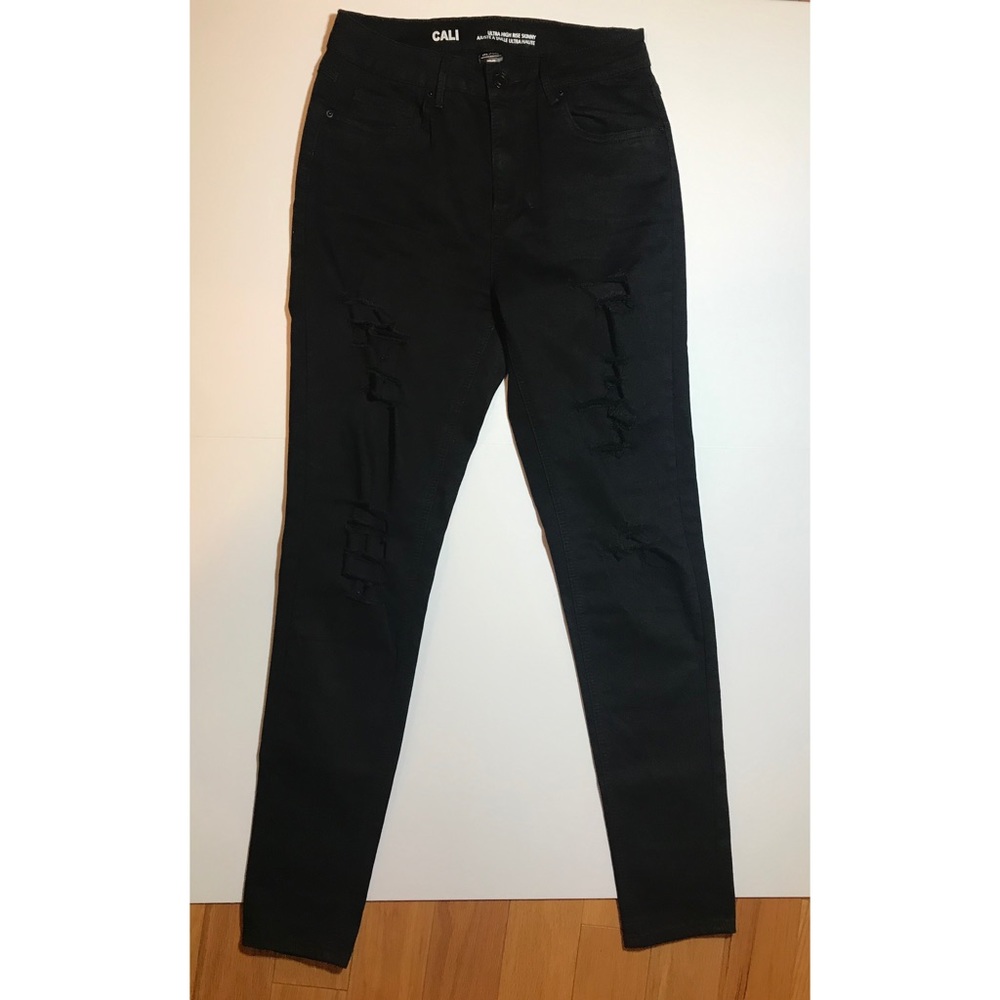 High Waist Black Ripped Jeans